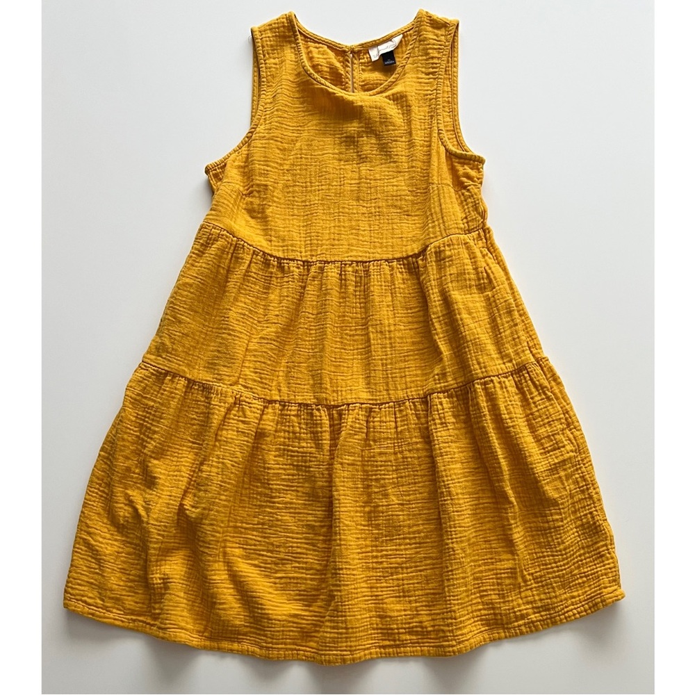 Women’s Sleeveless Tiered Dress in Mustard Yellow